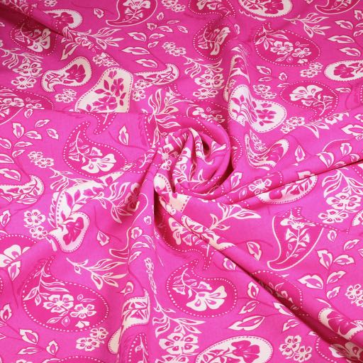 Tissu viscose paisley fleur