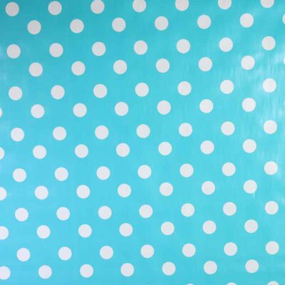 Nappe deluxe aqua à pois blancs