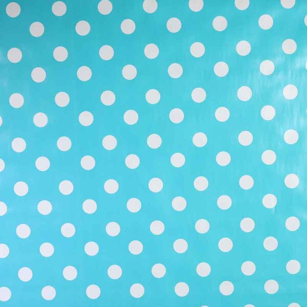 Nappe deluxe aqua à pois blancs