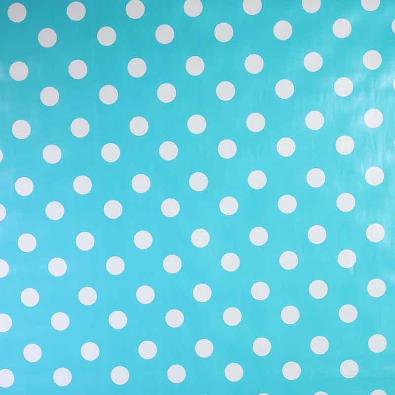Nappe deluxe aqua à pois blancs
