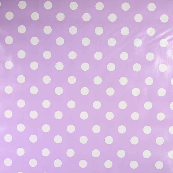 Toile cirée deluxe pois 2 cm lilas