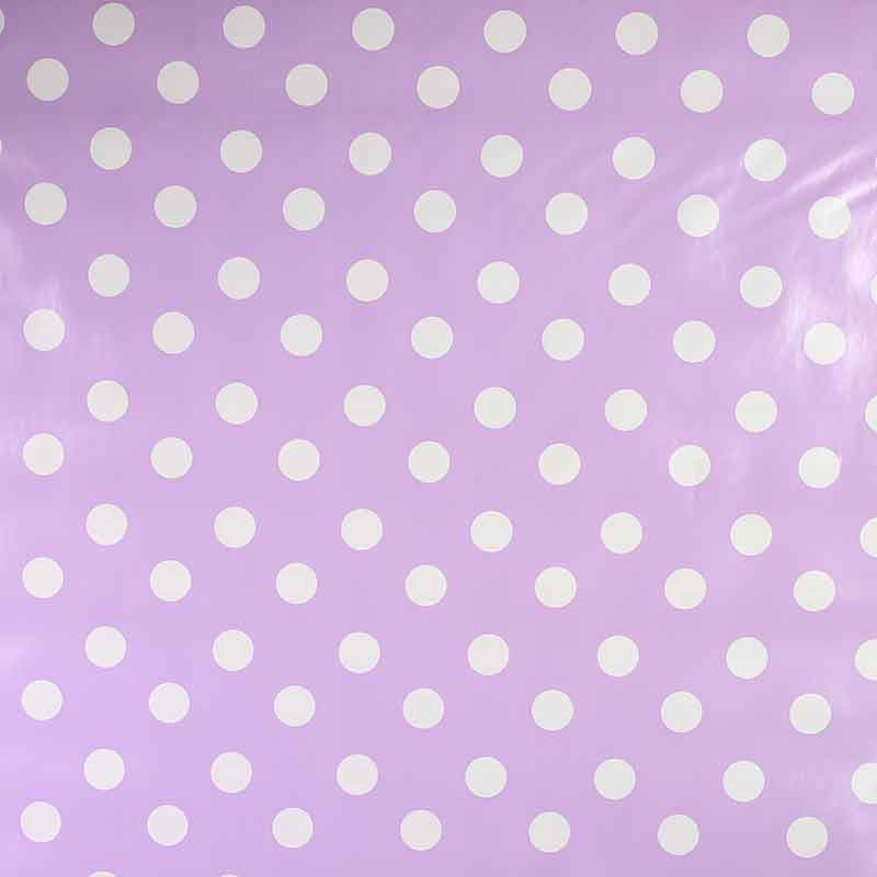 Toile cirée deluxe pois 2 cm lilas
