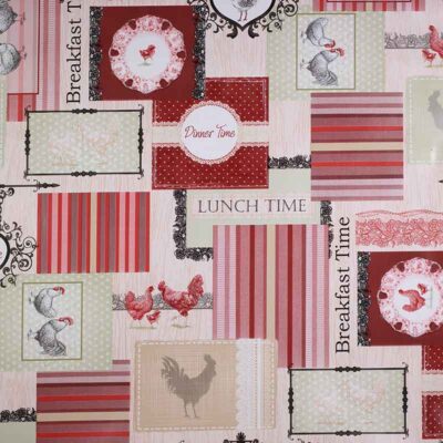 Nappe deluxe poule/coq/poussin rouge