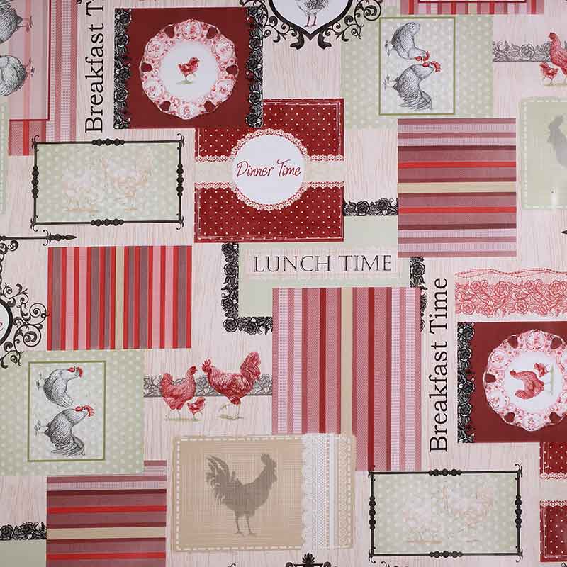 Nappe deluxe poule/coq/poussin rouge