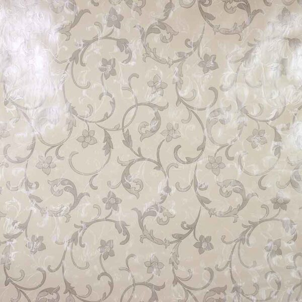 Tissu ciré deluxe paisley fleur argent