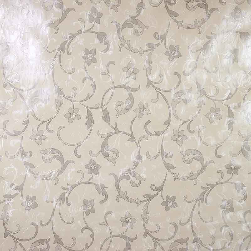 Tissu ciré deluxe paisley fleur argent