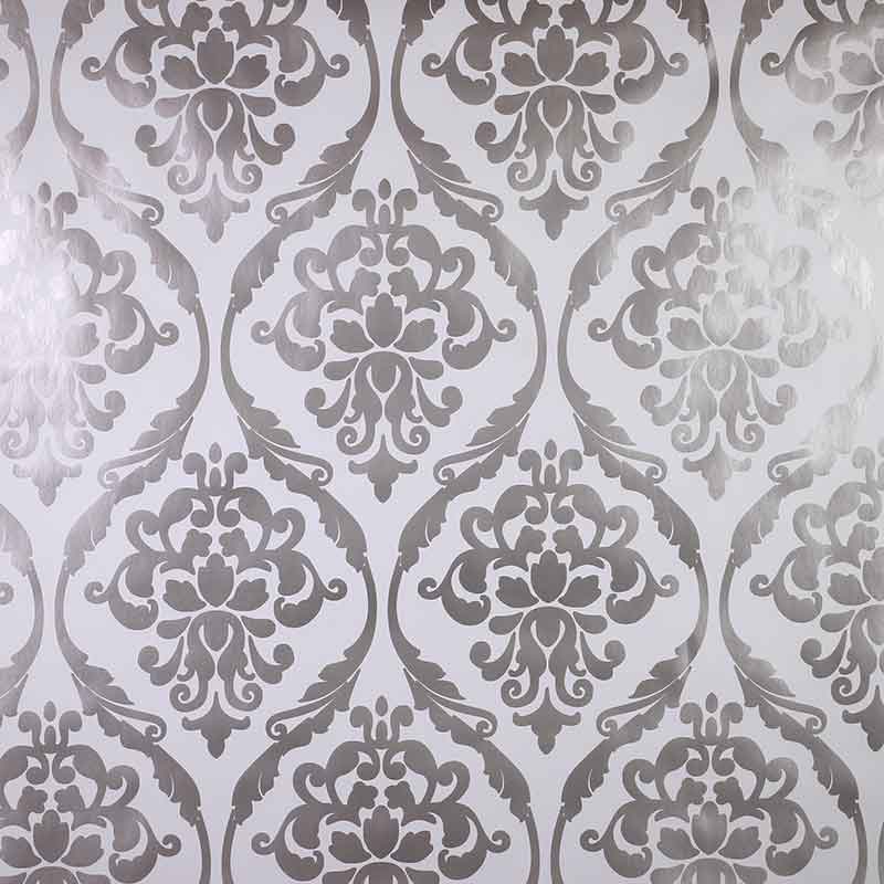 Tissu toile cirée deluxe baroque argent