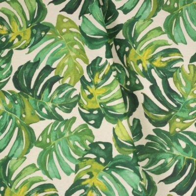 Nappe lin fleuri vert