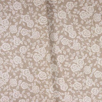 Toile cirée lin rose beige