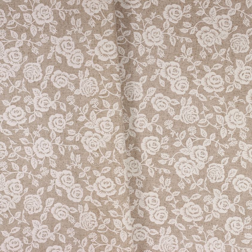 Toile cirée lin rose beige