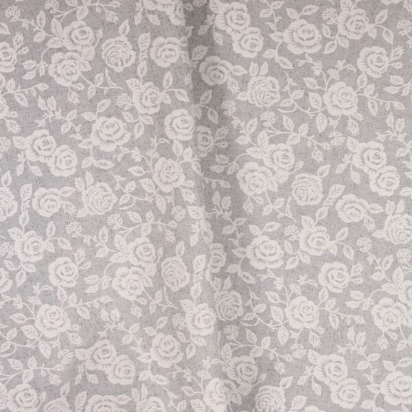 Toile cirée aspect lin rose gris