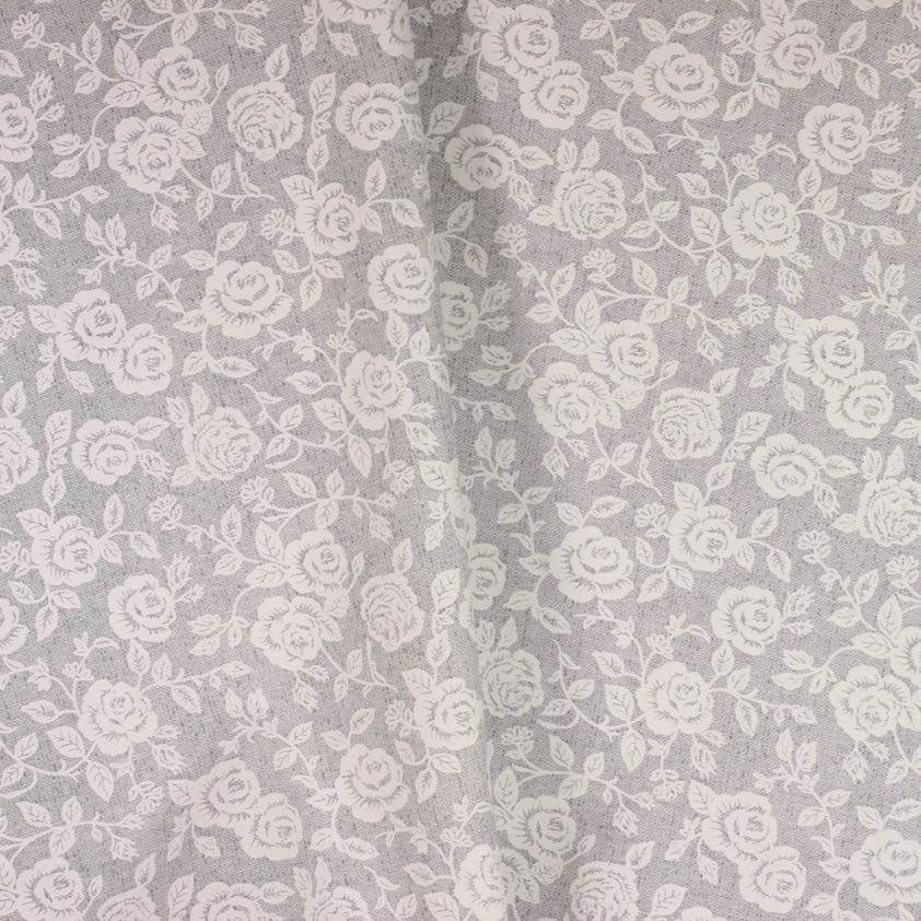 Toile cirée aspect lin rose gris