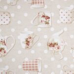 Tafelzeil linnenlook thee servies