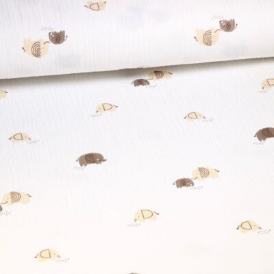 Mousseline de coton bébé imprimé éléphant