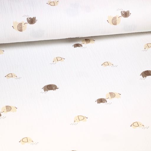 Mousseline de coton bébé imprimé éléphant