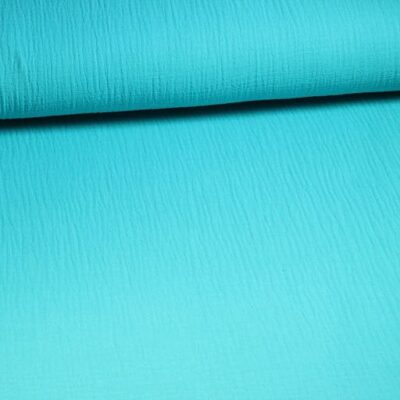 Mousseline Bébé Coton Turquoise