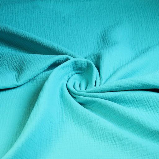 Mousseline Bébé Coton Turquoise