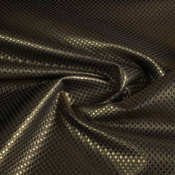 Jacquard mini carreaux métallique noir/or
