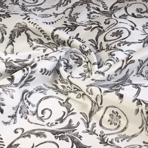 Jacquard Baroque blanc/argent