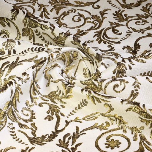 Jacquard baroque blanc/or