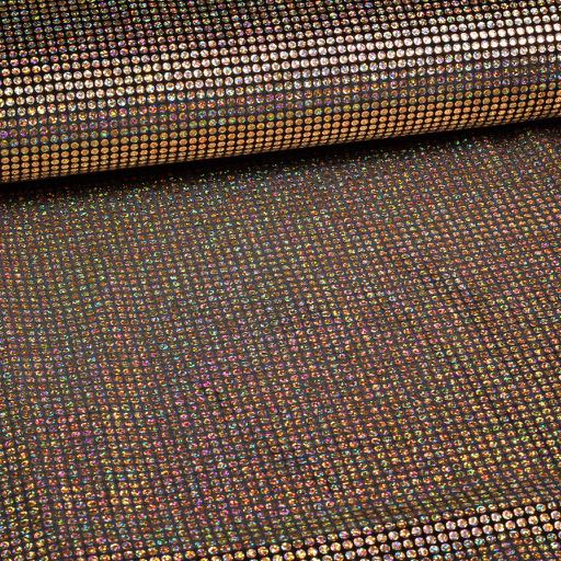 Velvet stretch hologramme paillettes or