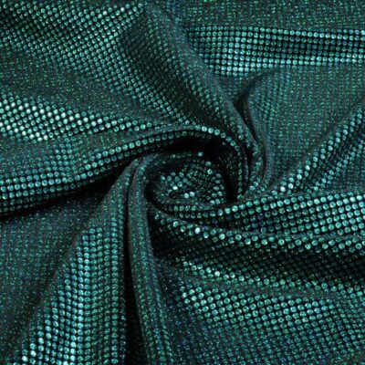 Velvet stretch hologramme paillettes vert