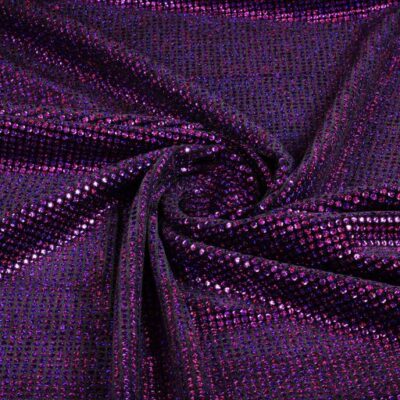 Velvet stretch hologramme paillettes violet