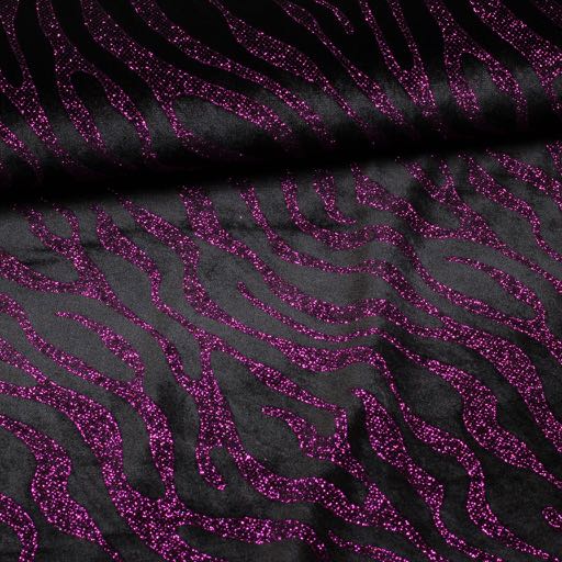 Velvet stretch à rayures pailletées violettes