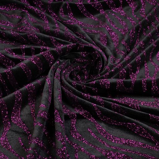 Velvet stretch à rayures pailletées violettes