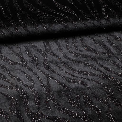 Velvet stretch à rayures pailletées noir