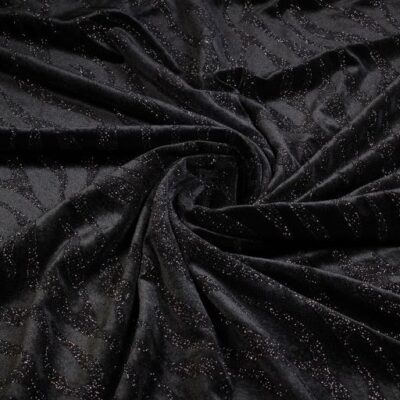 Velvet stretch à rayures pailletées noir