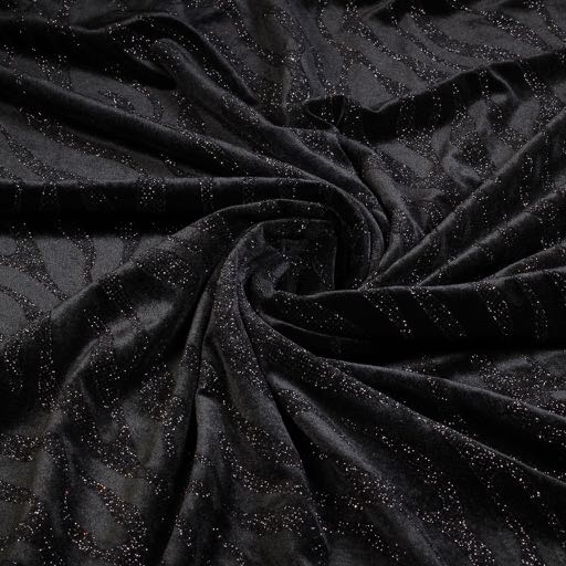 Velvet stretch à rayures pailletées noir