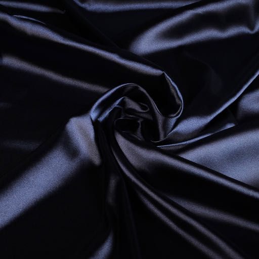 Silky Satin Stretch Bleu Marine Foncé