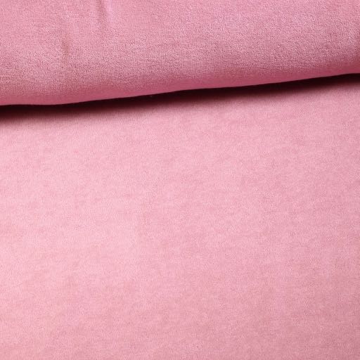 Tissu éponge stretch rose poudré