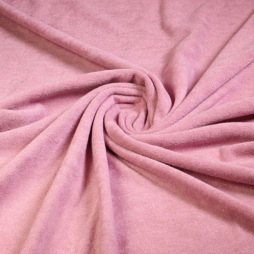 Tissu éponge stretch rose poudré
