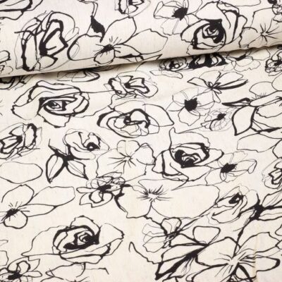 Lin-viscose imprimé fleurs 7