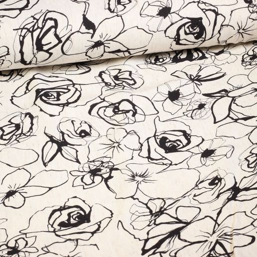 Lin-viscose imprimé fleurs 7