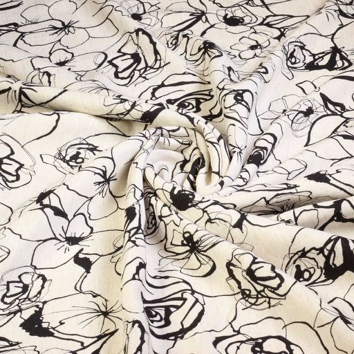 Lin-viscose imprimé fleurs 7