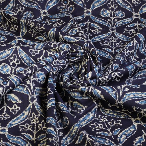 Voile de coton batik branches