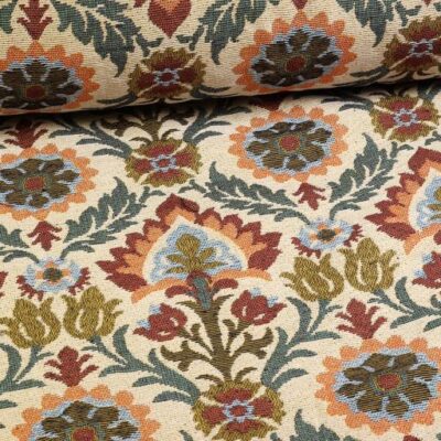 Tissu gobelin fleurs vintage