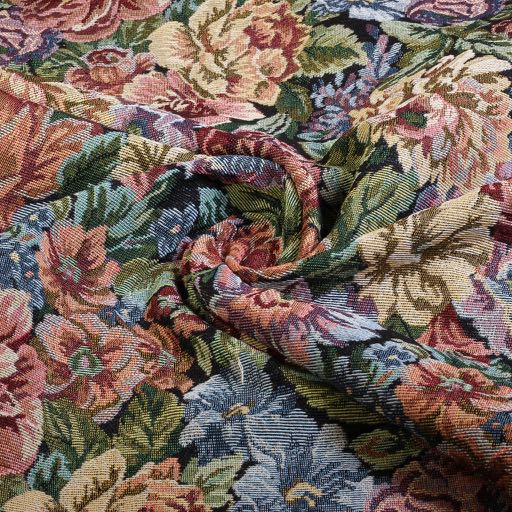 Tissu Gobelin Fleur noir