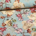 Tissu Gobelin Oiseaux / Cœurs