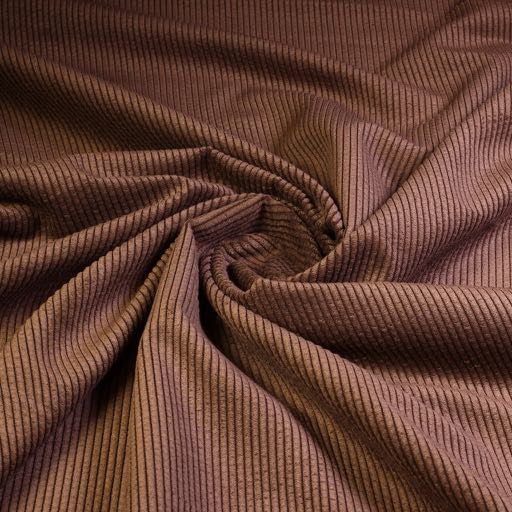 Tissu velours côtelé marron