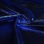 Tissu Métallisé Feuille Party Cobalt