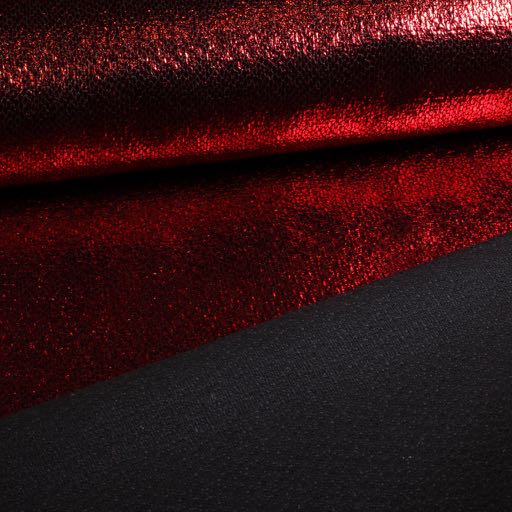 Tissu Métallisé Foil Party Rouge