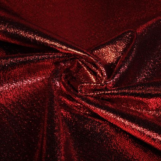 Tissu Métallisé Foil Party Rouge