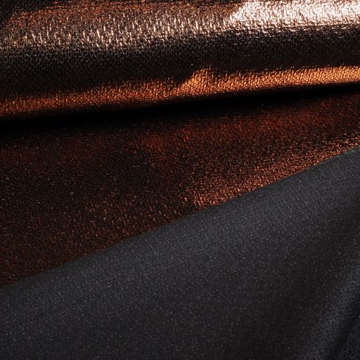Tissu Métallisé Feuille de Fête Bronze