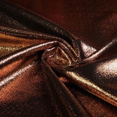 Tissu Métallisé Feuille de Fête Bronze