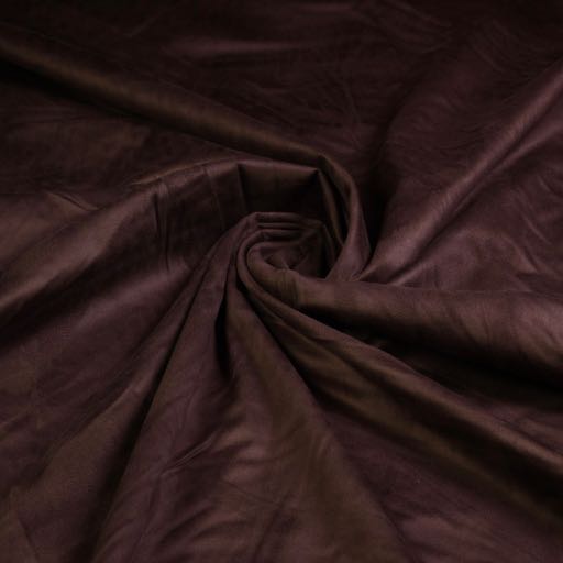 Tissu Stretch Suédine marron foncé
