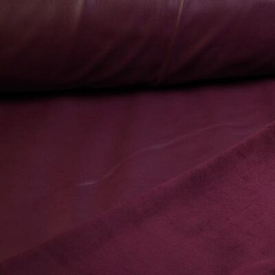 Tissu stretch simili cuir / velours bordeaux